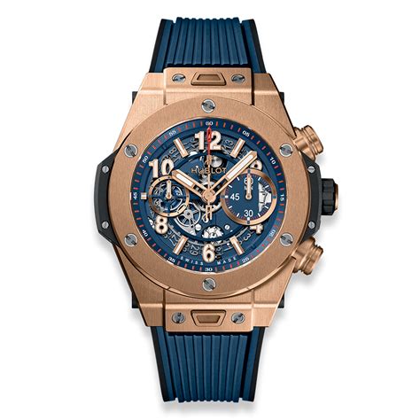 hublot big bang unico king gold blue|hublot geneve 582 888 price.